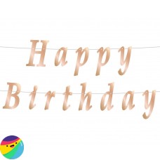 Napis Happy Birthday Rose Gold